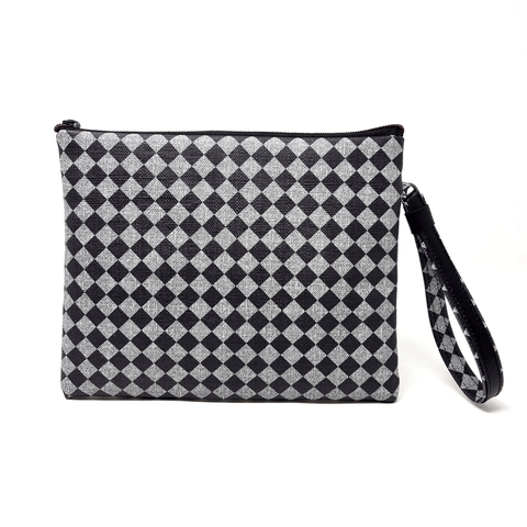 Iconic rhombus red stripe zip makeup